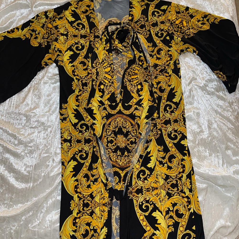 Versace inspired swimming suit with kimono